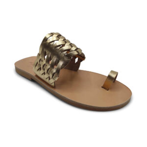 Big Toe Strap Sandals Gold
