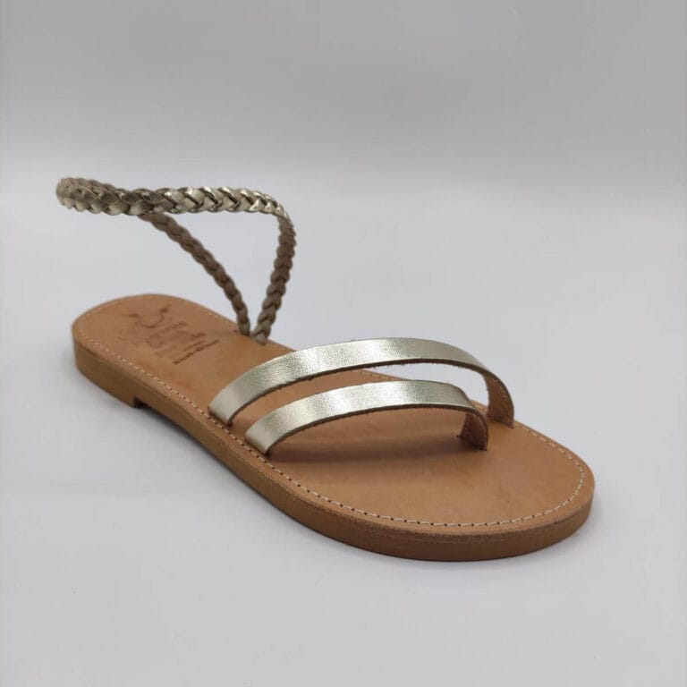 Μπρονζέ Δερμάτινα Σανδάλια Made in Greece