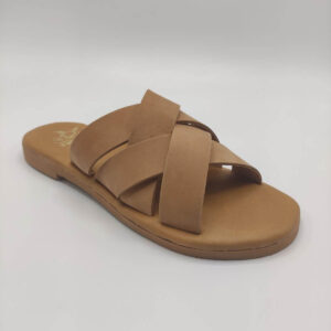 Comfort Criss cross woven slides Nude Color