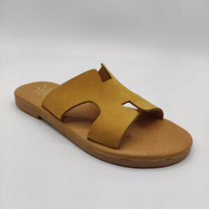 Comfort H Sandals Hermes H Cut Leather Ochra Color