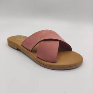 Comfort Handmade Greek Sandal Criss Cross Pink Color