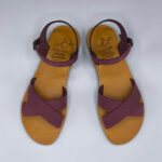 Criss Cross Ankle Strap Leather Sandal - Image 34