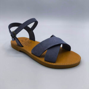 Criss Cross Ankle Strap Leather Sandals Lilac Color