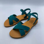 Criss Cross Ankle Strap Leather Sandal - Image 36