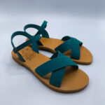 Criss Cross Ankle Strap Leather Sandal - Image 35