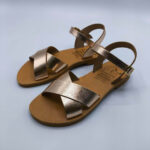 Criss Cross Ankle Strap Leather Sandal - Image 40
