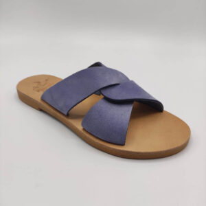 Lilac Desmos Leather Sandal Pagonis Greek Sandals