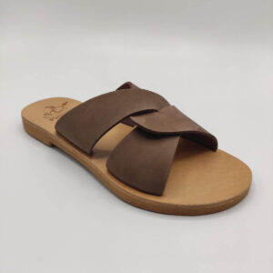 Brown Desmos Leather Sandal Pagonis Greek Sandals