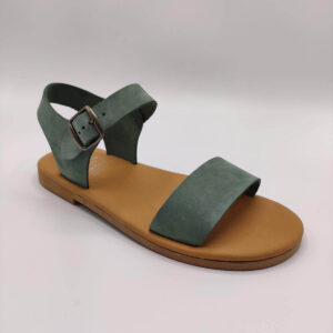 Dhonoussa Mens Leather Slingback Buckle Sandal Grenn Color