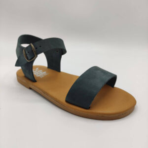 Mens Leather Slingback Buckle Sandal Soft Sole Blue