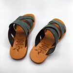 Leather Double Cross Over Strap Sandals - Image 16