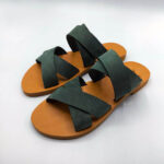 Leather Double Cross Over Strap Sandals - Image 15