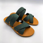 Leather Double Cross Over Strap Sandals - Image 14