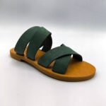 Leather Double Cross Over Strap Sandals - Image 20