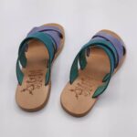 Leather Double Cross Over Strap Sandals - Image 8