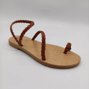 Eleftheria Plexi Leather Sandal Pagonis Greek Sandals Brown Color