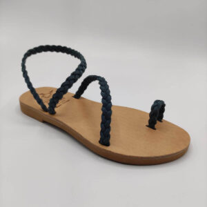 Eleftheria Plexi Leather Sandal Pagonis Greek Sandals Blue Color