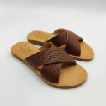 Embossed Leather Women Slide - Image 7