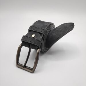 Handmade Suede Leather Belt gray