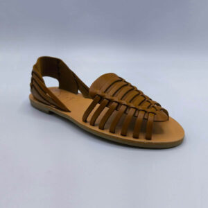 Huarache Leather Sandals Leather Flat Shoes Light Brown