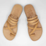 Elani Braided Leather Flat Sandals - Image 2