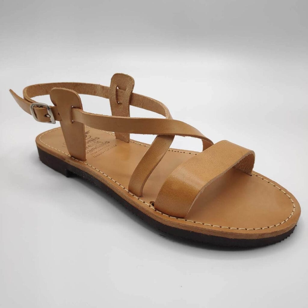 Free toe Sandal Back Strap Natural