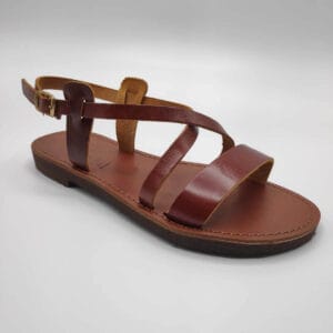 Free toe Sandal Back Strap Brown