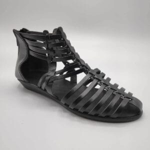 Medusa-Zipper-Back-Strappy-Leather-Sandal-White