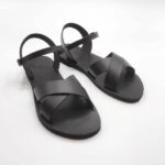 Criss Cross Ankle Strap Leather Sandal - Image 5