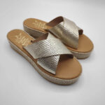 Xi Platform Black Leather Cross Strap Sandals - Image 8