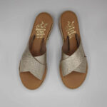 Xi Platform Black Leather Cross Strap Sandals - Image 6