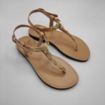 Keros Gold t strap sandal gold - Image 4