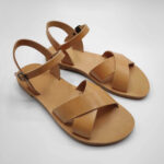 Criss Cross Ankle Strap Leather Sandal - Image 8