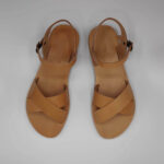 Criss Cross Ankle Strap Leather Sandal - Image 7