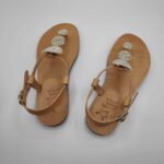 Kassandra Women Leather Sandal Three Circles Strass - Image 4