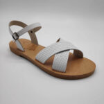 Criss Cross Ankle Strap Leather Sandal - Image 47