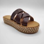 Xi Platform Black Leather Cross Strap Sandals - Image 50