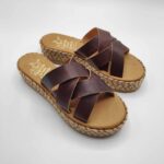 Xi Platform Black Leather Cross Strap Sandals - Image 51