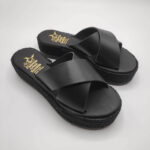 Xi Platform Black Leather Cross Strap Sandals - Image 14