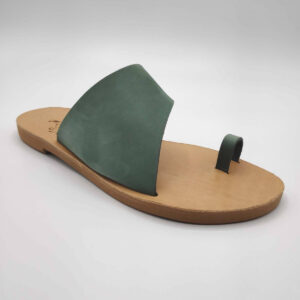 Toga Toe Ring Leather Sandal Nubuck Green
