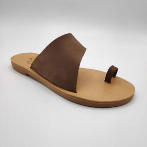Toga Toe Ring Leather Sandal Nubuck Brown