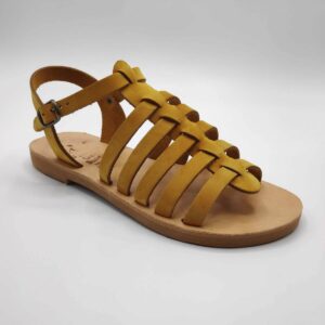 Strappy Gladiator Sandals Flats Yellow