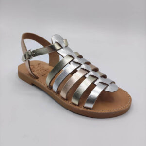 Kedros Strappy Gladiator Sandals Flats Metallic Color