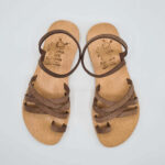 Melanes Leather Ankle Strap Flat Sandal - Image 3