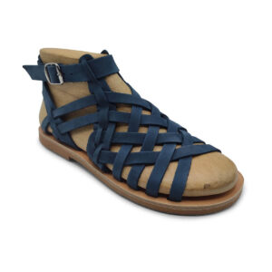 Leather Gladiator Sandals Womens Nubuck Blue