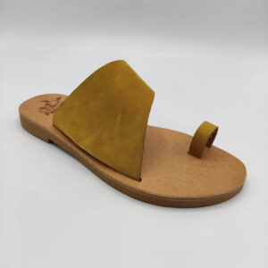 Leather Toe Ring Sandal Ochra Color