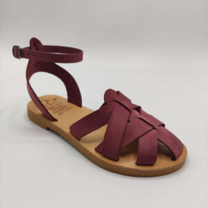 Lefkoni Closed toe leather sandal Purple Color