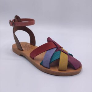 Lefkoni Closed toe leather sandal Multicolor