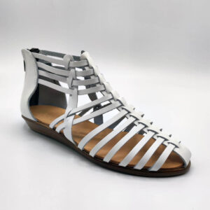 Medusa-Zipper-Back-Strappy-Leather-Sandal-White