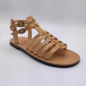 Men Leather Gladiator Sandal Natural